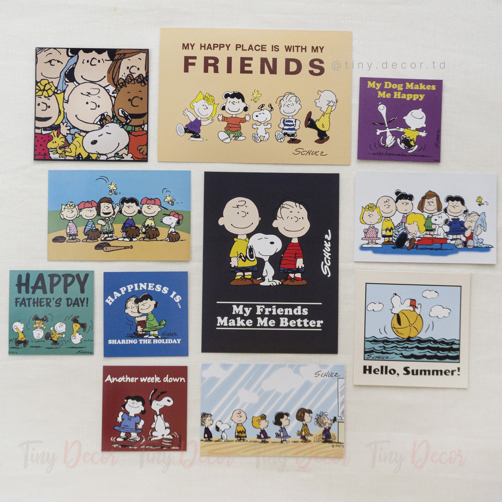 Trang trí phòng, Set 11 Ảnh, Chủ đề Snoopy, Phong cách retro