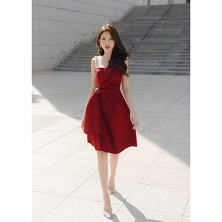 Đầm dự tiệc lệch vai 1 bên chuỗi