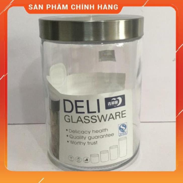 CHÍNH HÃNG -  Lọ thủy tinh nắp thiếc,hũ thủy tinh đựng gia vị ,đựng đường,đựng hạt,đồ khô an toàn, sạch sẽ Deli | BigBuy360 - bigbuy360.vn