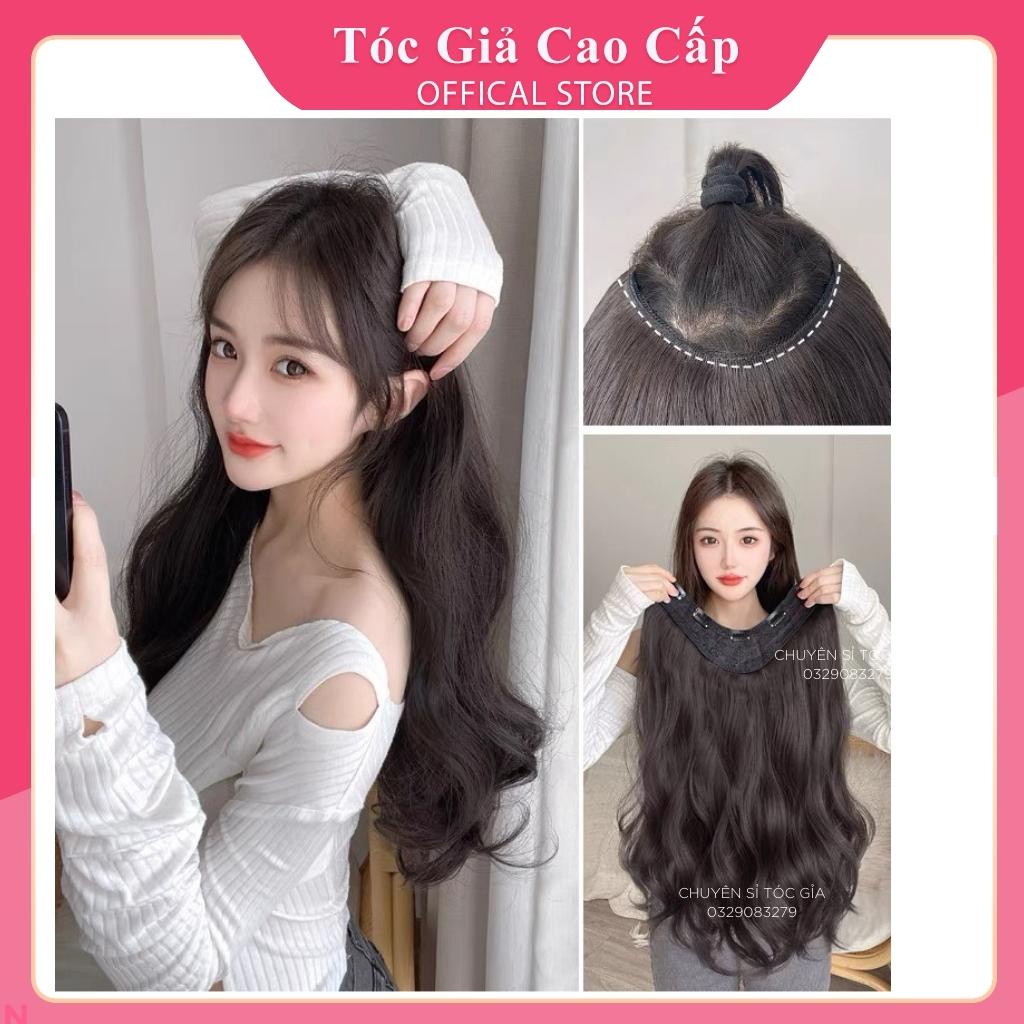 Tóc giả kẹp xoăn v50 FREESHIP kẹp 6 phím, HQ230-45CM