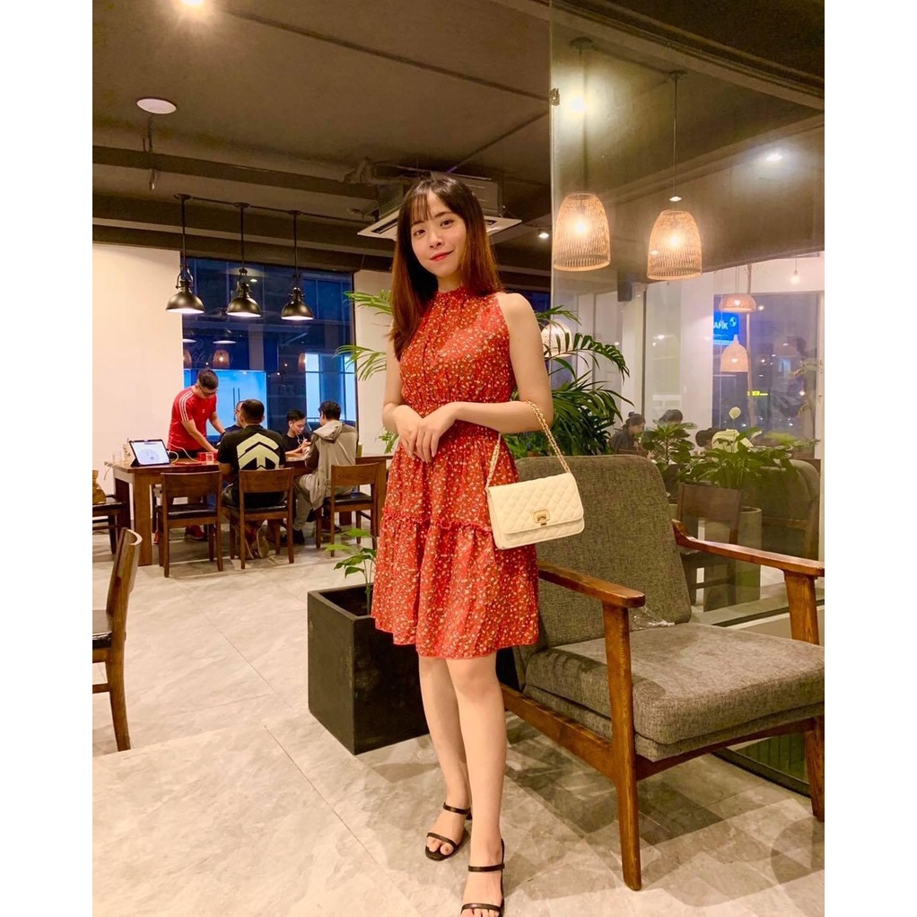 Đầm xèo hoa nhí lụa cao cấp