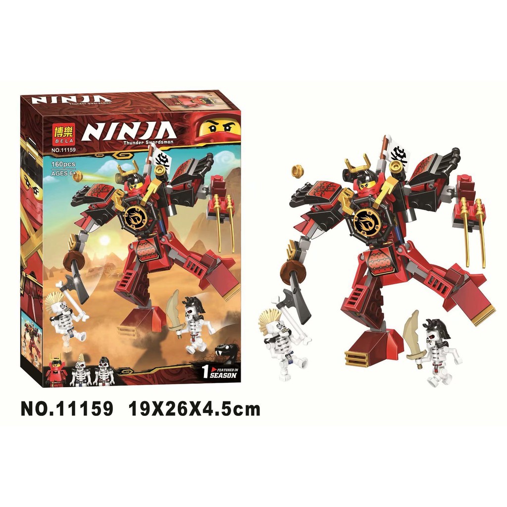 Đồ chơi lắp ráp lego Bela ninjago 11159 Ninja Xếp mô hình minifigures mech robot samurai và bọn xương