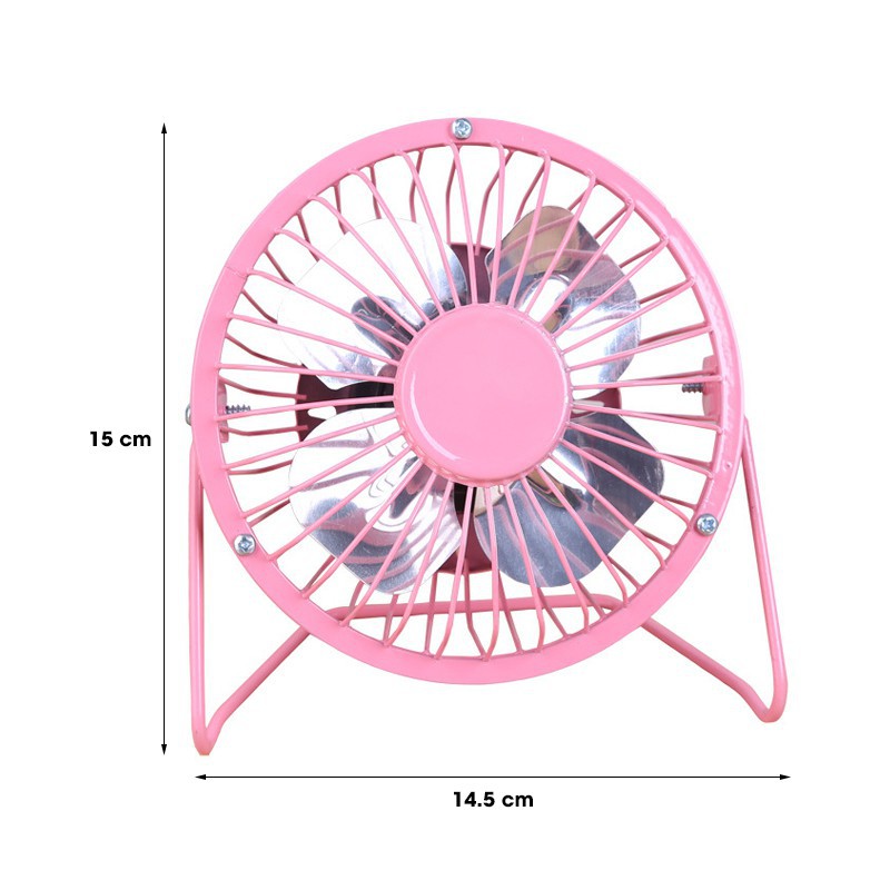 Quạt lồng sắt mini cắm cổng USB nhiều màu sắc cho dân văn phòng