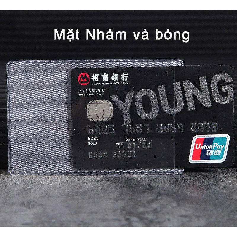 Vỏ bọc thẻ ATM CMND thẻ học sinh bảo quản Card - Túi đựng căn cước trong suốt bảo quản thẻ 1 mặt nhám chống vân tay