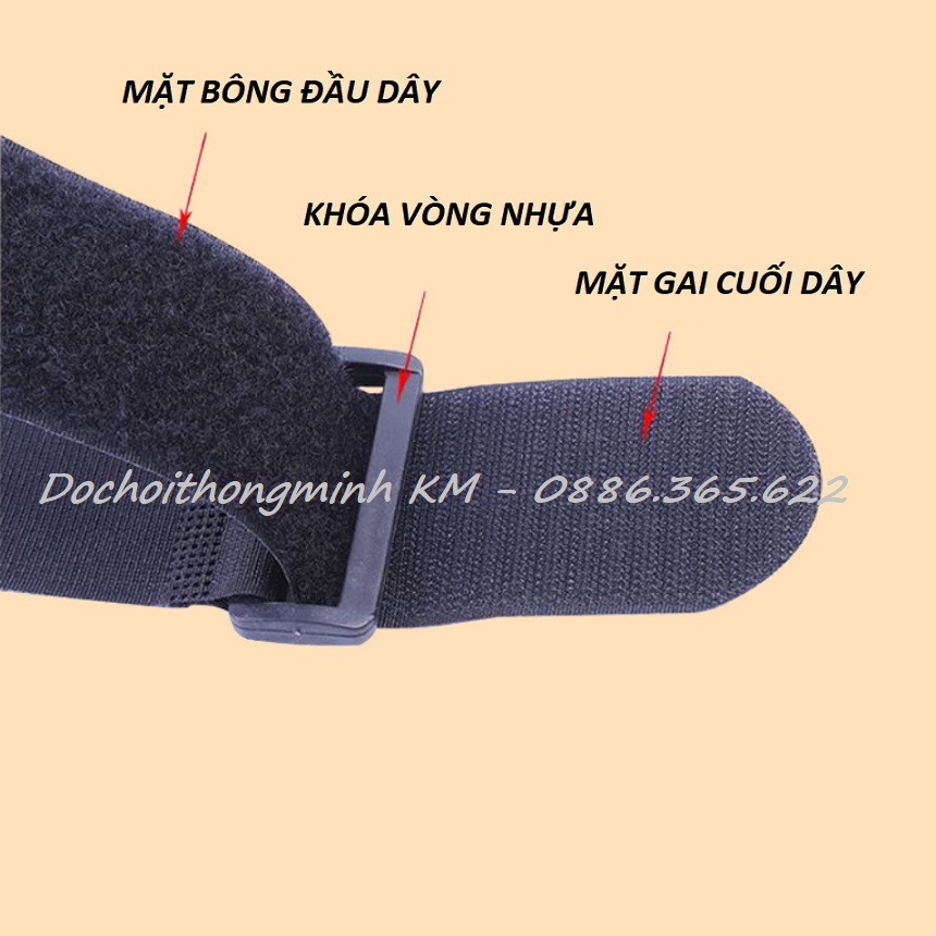 Velcro/ Dây buộc cáp, buộc gọn dây điện khóa nhựa dài 30cm nhiều màu