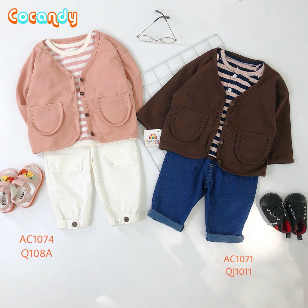 Áo cardigan chất thun borip mềm cho bé của COCANDY mã AC107