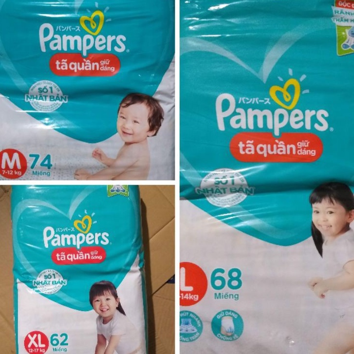 {Thanh Xuân}Bỉm Pampers ❤ Quần Giữ Dáng ❤️ Mới Nguyên Tem Tích Điểm Gói Cực Đại M74/L68/XL62/XXL56