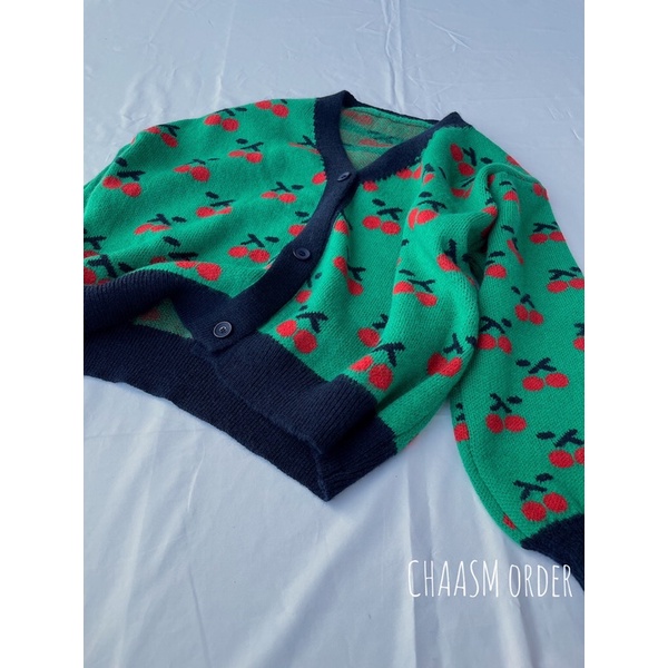 SẴN - áo len thu đông hoạ tiết cherry