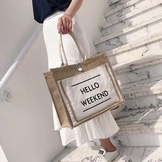 (sẳn kho ) Túi hello weekend size vừa hình chụp thật