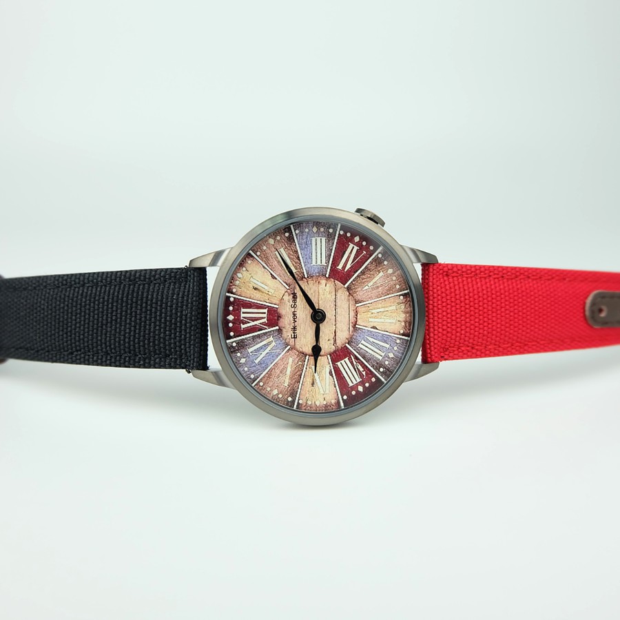 Đồng hồ nam Erik von Sant 003.006.F mặt tròn dây vải phối da 38mm
