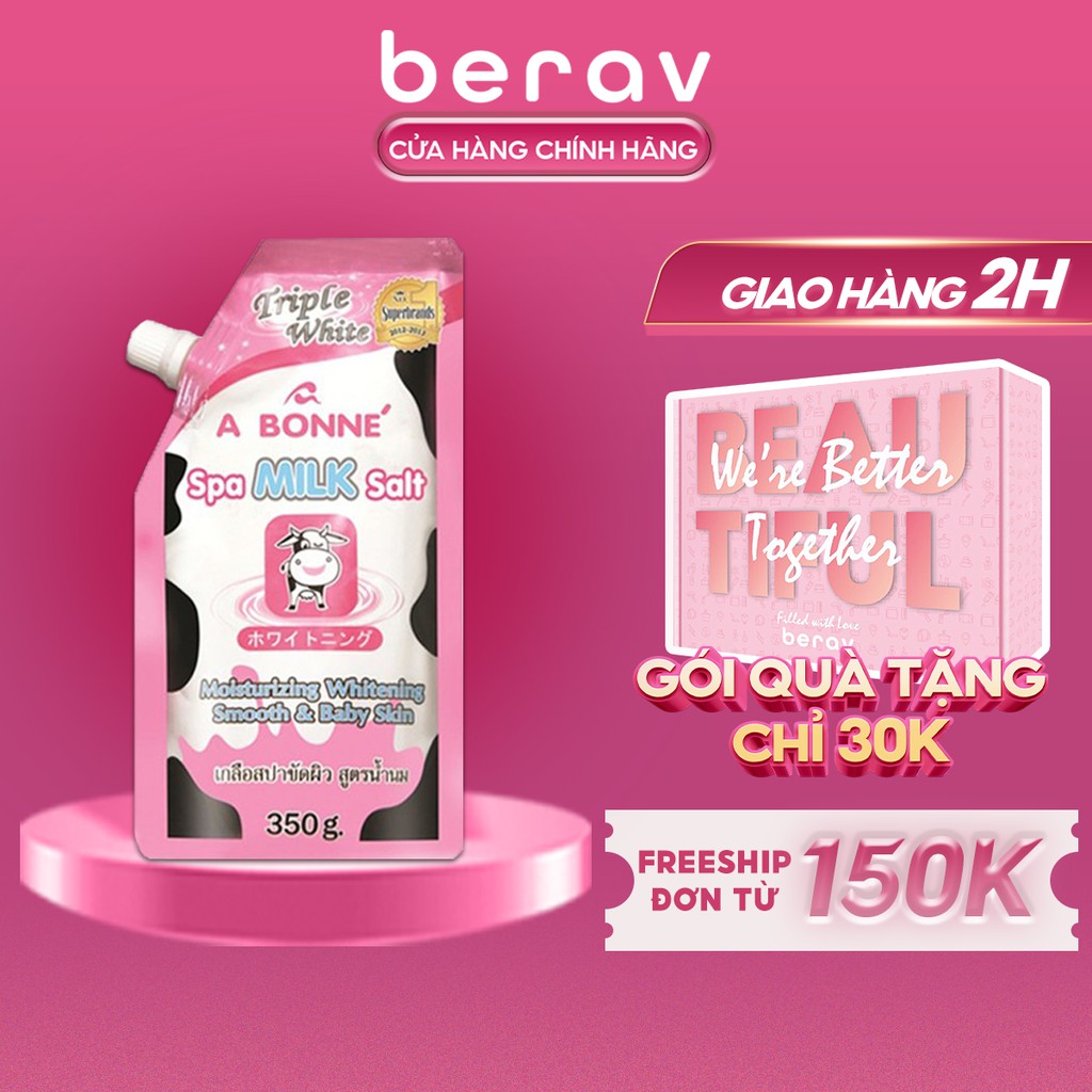 Muối Tắm SỮA BÒ Spa A Bonne Thái Lan Tẩy Tế Bào Chết, Làm Mềm Da 350g (Có Vòi)