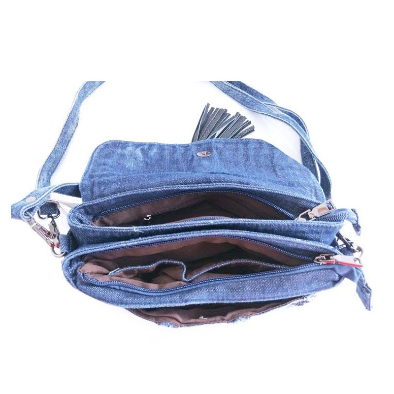Túi Đeo Chéo Vai Bằng Vải Jean Thời Trang Sành Điệu Cho Nữ