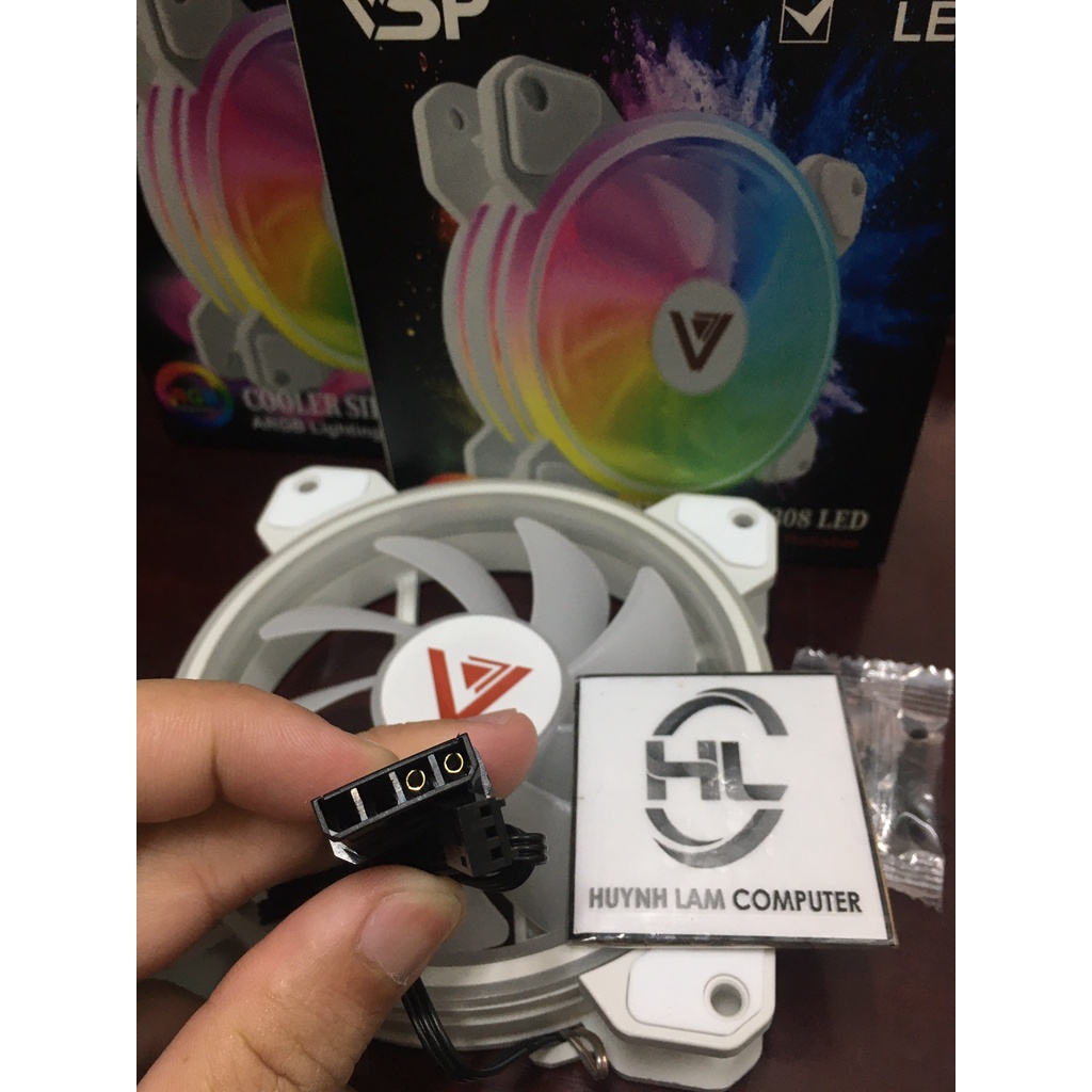 Fan Case 12cm VSP V308 LED RGB tự đổi màu (không đồng bộ Hub) - Chính hãng VSP