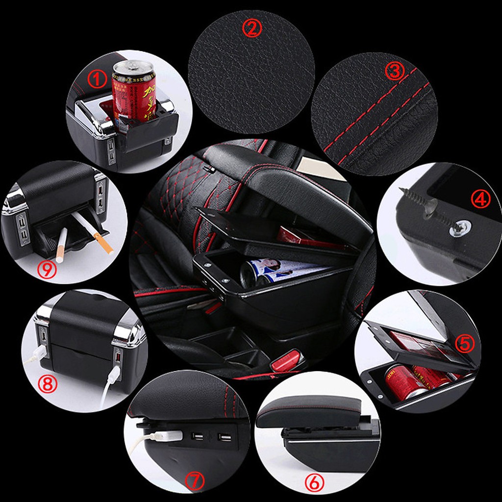 Hộp tỳ tay ô tô xe Suzuki Ertiga đời 2019-2020 tích hợp 7 cổng USB