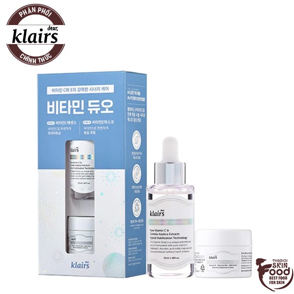 Bộ 2 Sản Phẩm Dùng Thử Dưỡng Trắng Và Căng Mịn Da Klairs Vitamin Duo Trial Kit