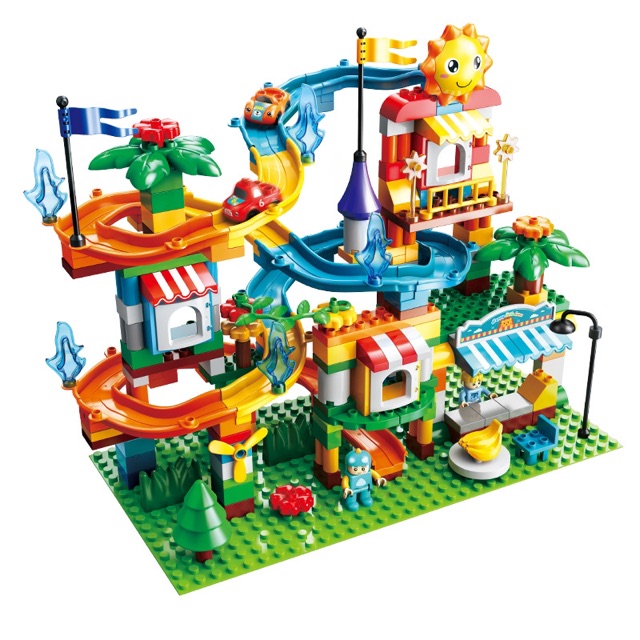 Bộ lego cầu trượt Mặt trời 207 chi tiết size duplo