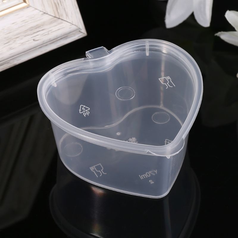 Bộ 10 Cốc Đựng Nước Sốt Hình Trái Tim 70ml Dùng Một Lần Tiện Lợi