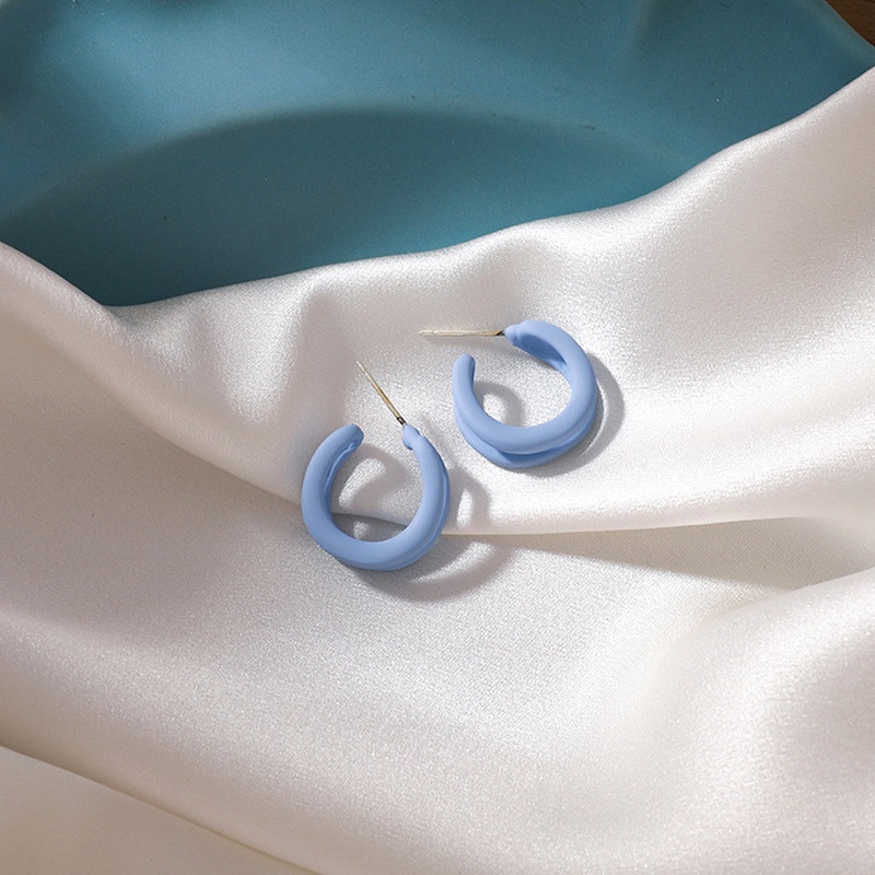 Bông Tai Dáng Dài Hình Hoa Cúc Màu Xanh Dương Thời Trang Cho Nữ