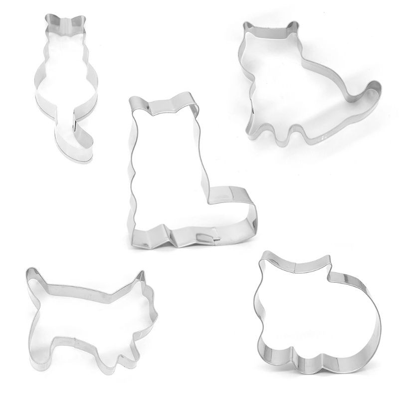 Set 5 Khuôn Cắt Bánh Quy Hình Mèo 3d