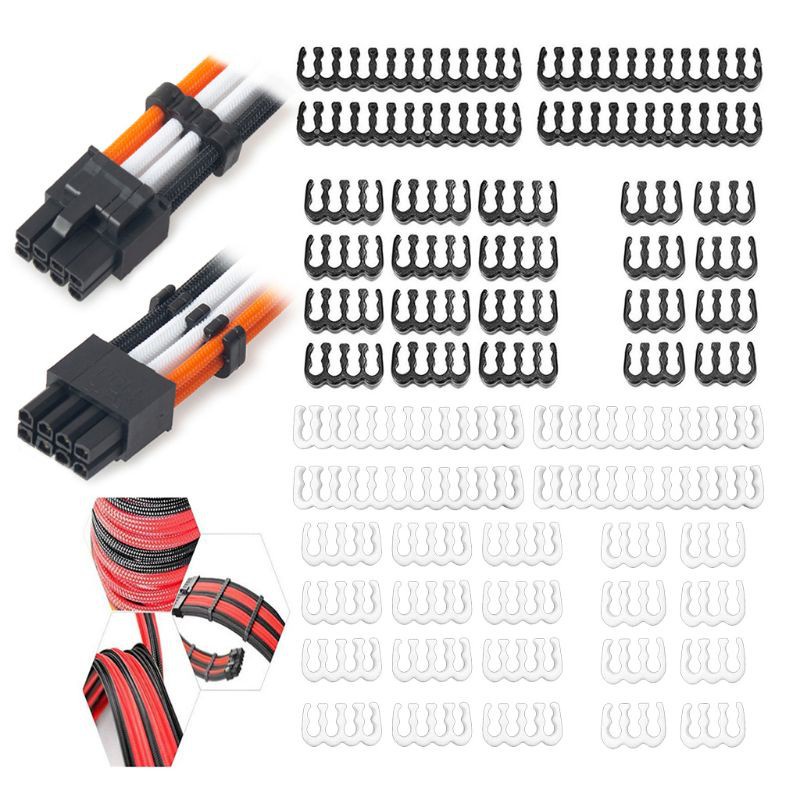 1 Set 24pin X 4 8pin X 12 6pin X 8 Pp Kẹp / Kẹp Nối Cho Dây Cáp 3.4mm Đen