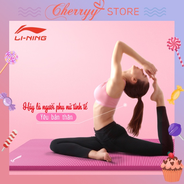 Thảm Tập LiNing Chính Hãng 10mm 15mm - Thảm Tập Yoga Chống Trượt - Thảm Tập Gym, Yoga Tại Nhà