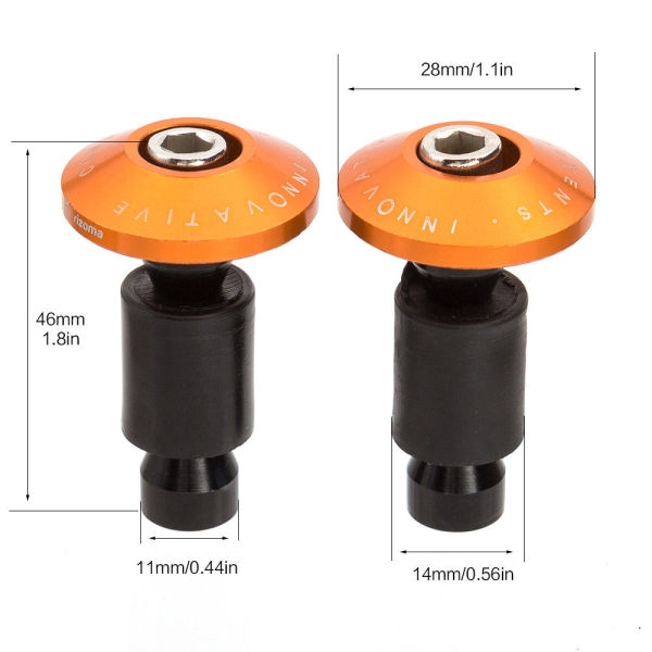 7/8'' 22mm Handlebar Grips Motorcycle Dirt Bike Handle Bar End Cap Plugs Slider