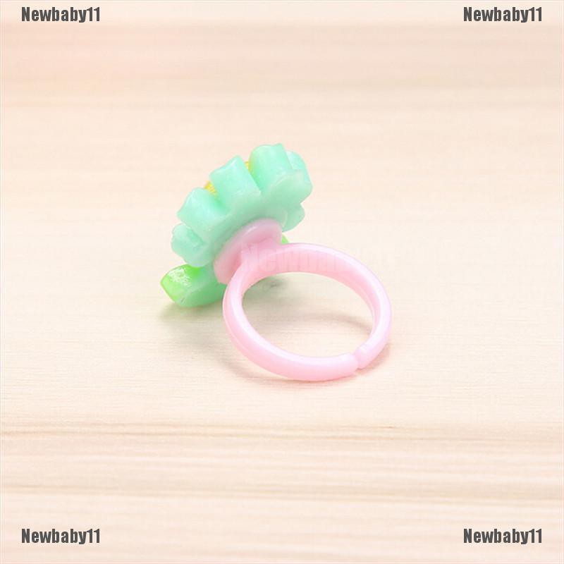 [COD Newb] Set 10 Nhẫn Resin Hoạt Hình Dễ Thương Hỗn Hợp Cho Trẻ Em / Trẻ Em