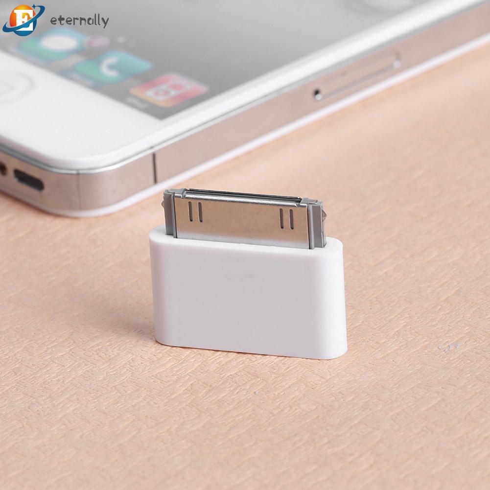 Đầu chuyển đổi cổng Micro USB lỗ cắm sang đầu cắm 30 chấu sạc màu trắng thích hợp cho iPhone 4 4S 3G 3GS
