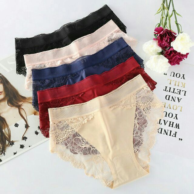 Quần lót su hoa pha ren Thái