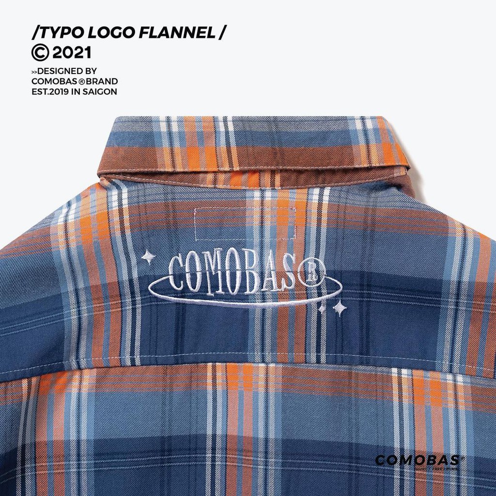 Áo Somi Flannel - Retro Caro - Blue mix Orange - COMOBAS