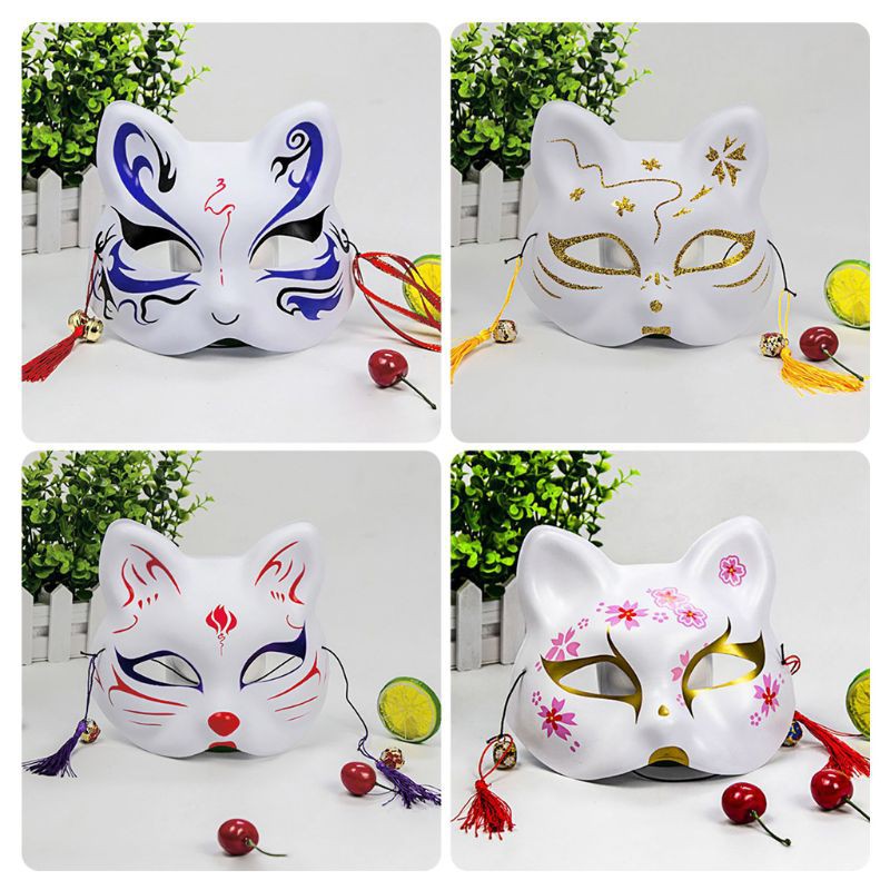 Mặt nạ nửa mặt phong cách mèo Nhật Bản chất lượng cao