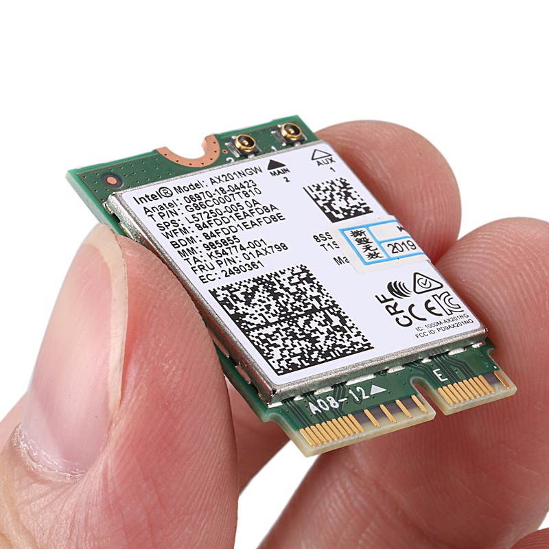 Card mạng không dây băng tần kép Intel Wi-Fi 6 Ax201 Bluetooth 5.0 2.4g/5g Ngff E C