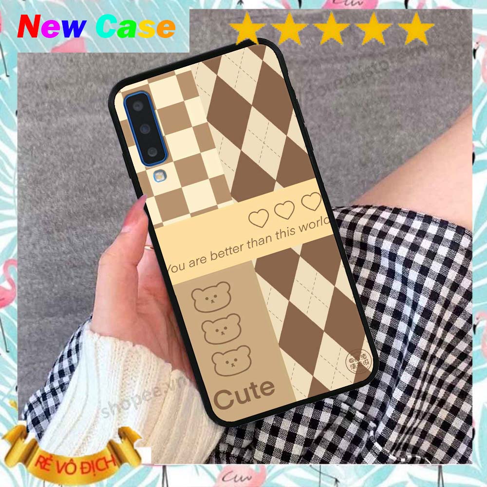 Ốp lưng Samsung A7 2018 / A9 2018 in hình caro good love cao cấp