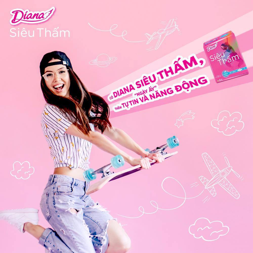 Bộ 6 gói băng vệ sinh Diana siêu thấm cánh Maxi 8 miếng/gói