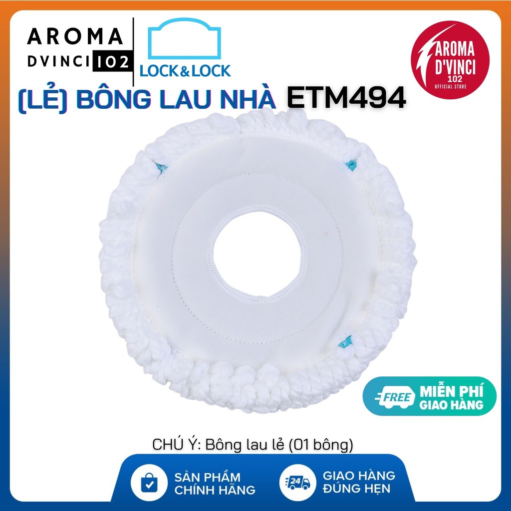 [Lẻ] Bông Lau Nhà LOCK&amp;LOCK ETM494 (Corner Spin Mop ETM494) - 01 Bông | DVINCE Store