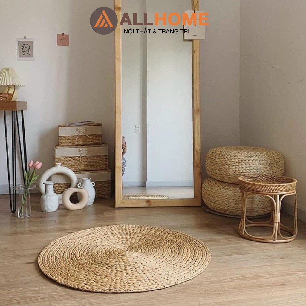 Thảm Lục Bình Tròn Trải Sàn ALLHOME Trang Trí Nhà Cửa Decor Chup Ảnh  Kiểu Dáng Vintage Nhiều Kích Thước