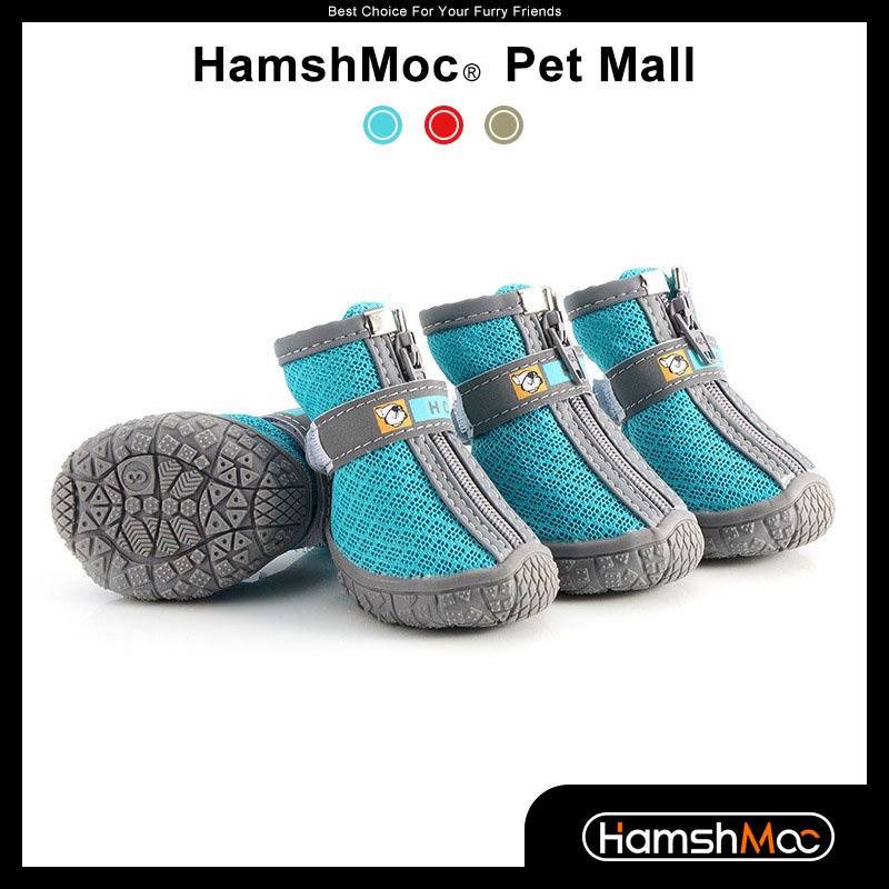 HamshMoc Giày bốt cổ cao thoáng khí chống trượt cho thú cưng