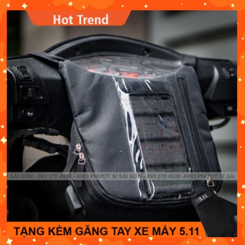 COMBO túi treo đầu xe máy tay ga - xe số đựng điện thoại cảm ứng được dùng chạy Grab - Grap - Shipper kèm găng 511