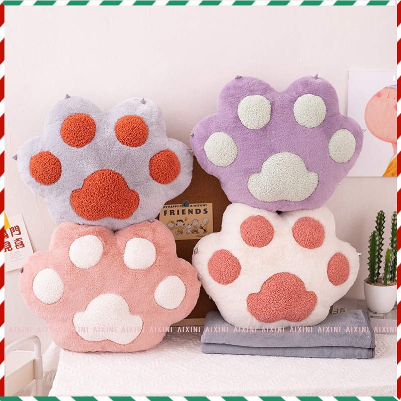 Gối Nhồi Bông Mềm Mịn 50CM Hình Chân Mèo Nhiều Màu Sắc