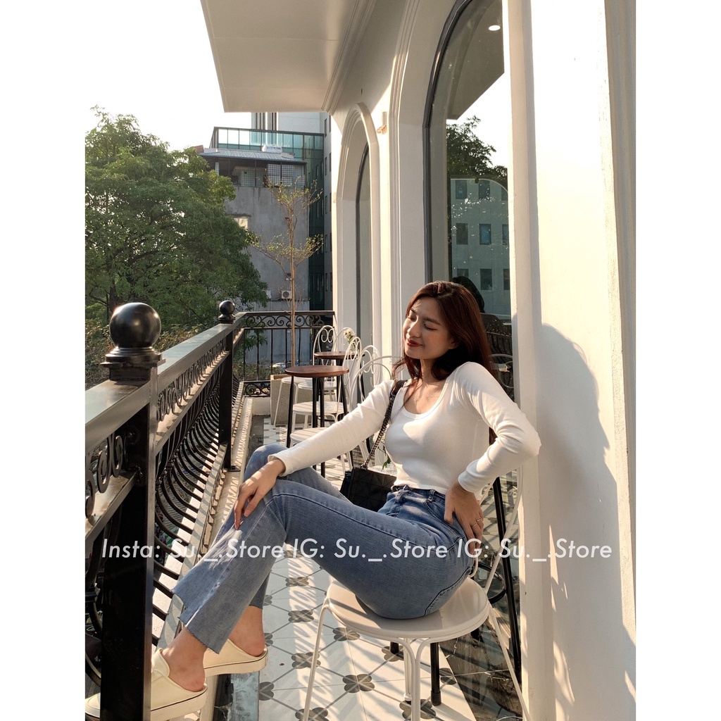 Quần jeans ống loe rách gấu Q403 SUSTORE