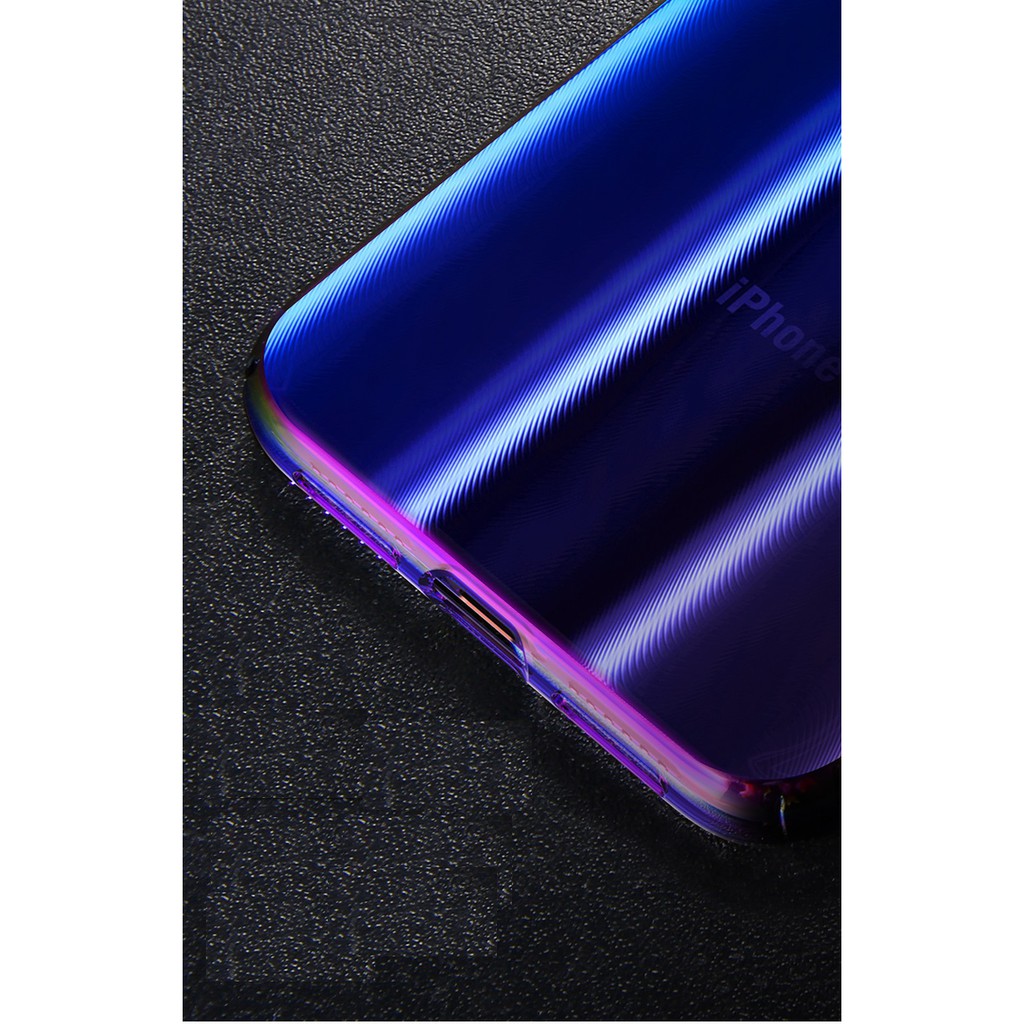 Ốp lưng Iphone XR/Xs Max trong suốt đổi màu AURORA hãng Baseus