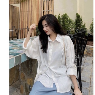 Áo sơ mi nữ buộc nơ eo cá tính