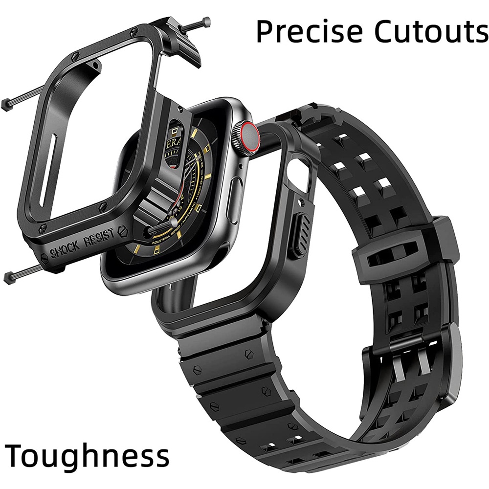 Ốp Bảo Vệ Bằng Kim Loại Cho iWatch 44mm 45mm Series 7 6 5 4 SE