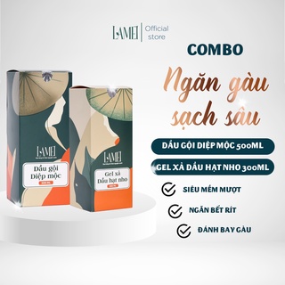Combo Dầu Gội Diệp Mộc Và Gel Xả dầu hạt nho Lamei Phục Hồi Tóc Hư Tổn làm sạch sâu hỗ trợ mọc tóc