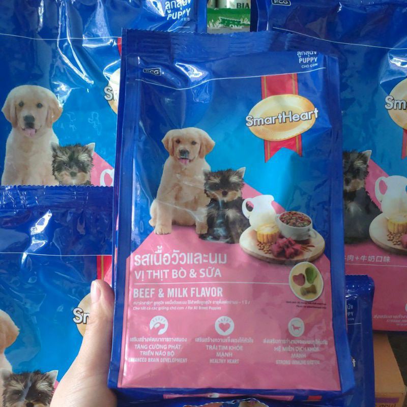 Thức ăn dành cho chó con, chó nhỏ Smartheart gói 1,5kg
