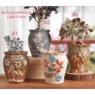 Chậu gốm mini trồng sen đá, cây cảnh