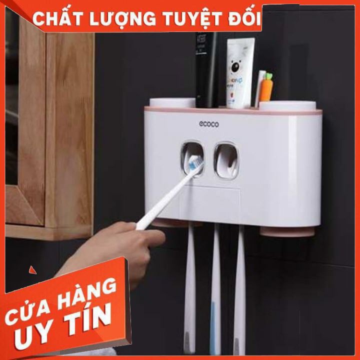 bộ nhả kem đánh răng, nhả kem đánh răng kiêm đựng bàn chải cao cấp ECOCO - Rất tiện dụng và sang trọng