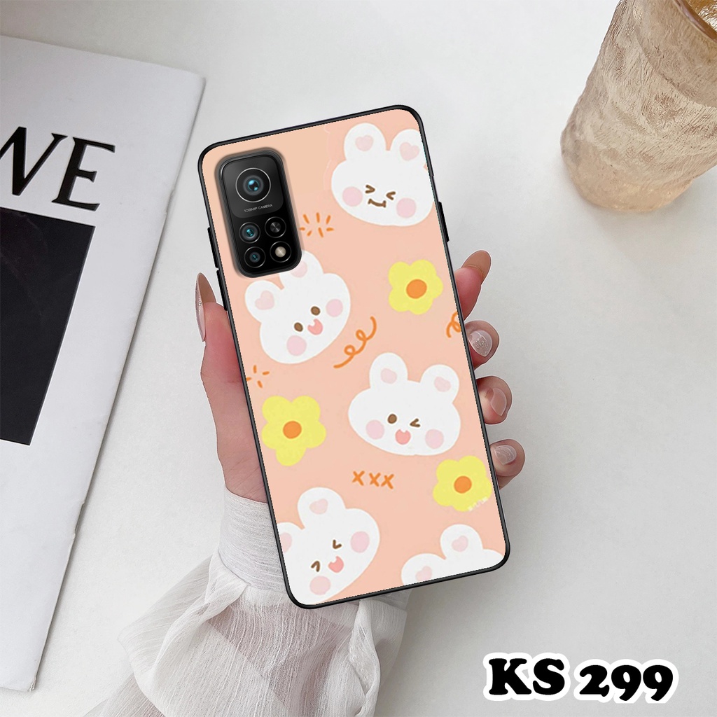 Ốp lưng Xiaomi Mi 10T 5G - Xiaomi Mi 10T Pro 5G - Ốp in hình gấu &amp; thỏ đang yêu - Lưng nhám viền TPU cao cấp