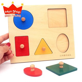 Giáo cụ Montessori 0-3 tuổi - Bảng phân biệt các dạng hình học cơ bản