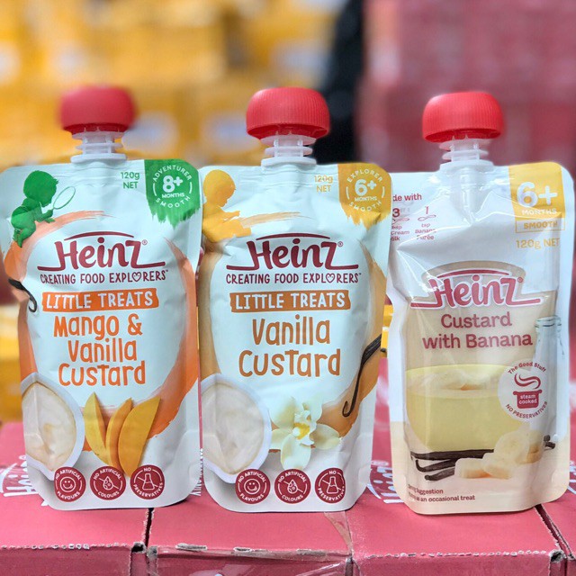Váng sữa hoa quả nghiền Heinz Úc cho bé ăn dặm dùng được từ từ 6 tháng
